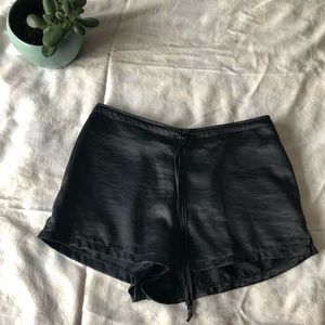 Silence + Noise  Black Satin Shorts from UO